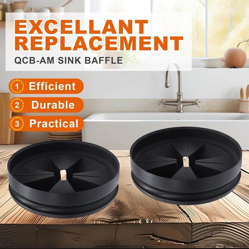 MMXIANG Garbage Disposal Splash Guards, 3 3/8" Kitchen Sink Splash Guard, QCB-AM Garbage Disposal Stopper Fit for in.SinkErator Evolution Series, Rubber Kitchen Sink Drain Cover(2 Pack) - Image 2